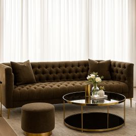 KENTMERE Leather 3 Seater Sofa - Brown