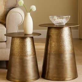 MILLHAVEN Side Table - Gold - Set of 2