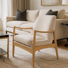 OAKMINSTER Linen Armchair Natural