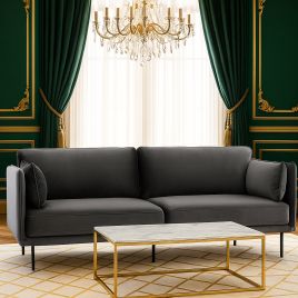 ROSEVALE Fabric 3 Seater Sofa - Black