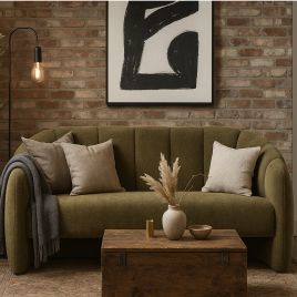 WHITWORTH Fabric 2 Seater Sofa - Green