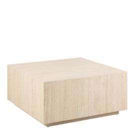 DISA Square Coffee Table in Light Travertine Effect 90x90x42cm