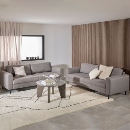 Sofa Set - CALVERA Fabric 3 Seater Sofa Set - Light Grey