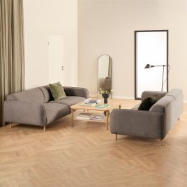 Sofa Set - WESTRYNE Fabric 3 Seater Sofa Set - Brown