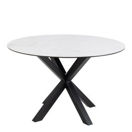 Dining Table - HEAVEN Dining Table Ceramic White Top 119cm