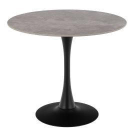 MONA Ceramic Round Dining Table Grey/Black 90x75 cm