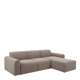 Corner Sofa - STRATHAVEN Fabric 3 Seater L Shaped Sofa - Right Hand Facing - Beige