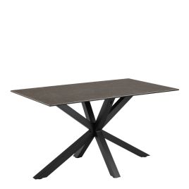 FUMES Dining Table with Ceramic Black Top 135cm