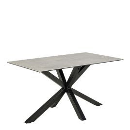 FUMES Dining Table with Ceramic Grey Top 135cm