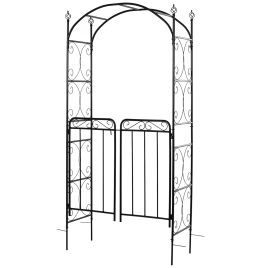 Metal Outdoor Garden Gate - Black