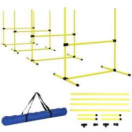 PAWSTER Dog Agility Training Equipment Adjustable Height Jumps Yellow