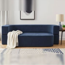 AMELIA Fabric 2 Seater Sofabed - Blue