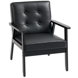 HERON Retro Style Accent Chair Black