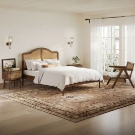 CLERMONT Double Wooden Bedframe - Smoked