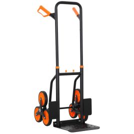 DURWELL Six Wheel Folding Sack Barrow Trolley Black, Orange