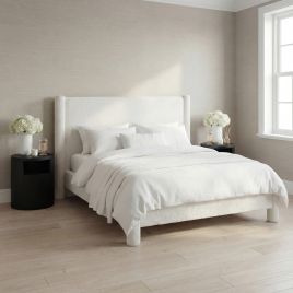 DELMARA Double Fabric Bedframe - Snow