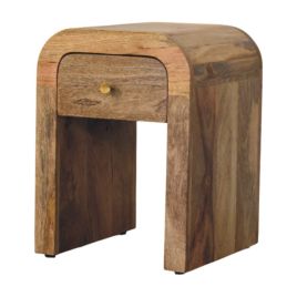 CROMER Mini Darcy Oak-ish Nightstand with Curved Edges