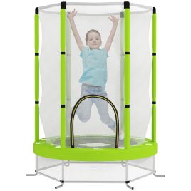 AIVAGO 4.6ft Toddler Trampoline w, Safety Enclosure Net Green