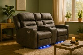 LOVIRI Fabric 2 Seater Electric Recliner Sofa - Grey