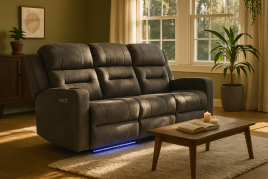 LOVIRI Fabric 3 Seater Electric Recliner Sofa - Grey