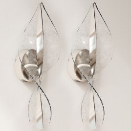 HERON Led Wall Lamp 2 Pack Modern Indoor Spiral Wall Light Silver Tone