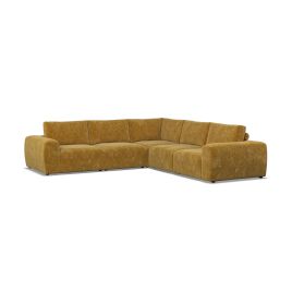 Corner Sofa - GRAZ Fabric 5 Seater Left Hand Facing - Sunny