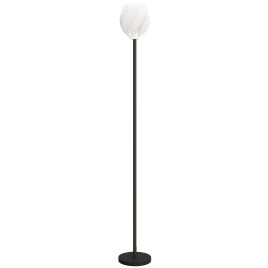 HERON Flower Floor Lamp Modern Standing Lamp with Rose Shade & Foot Switch White
