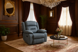 NAVONE Fabric Single Recliner Sofa - Grey