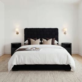 PALADORA Kingsize Velvet Bedframe - Black