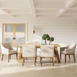 BISCAYNE Woven Dining Chair - Bisque