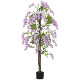 HERON Artificial Wisteria Flower Tall Fake Plant Purple