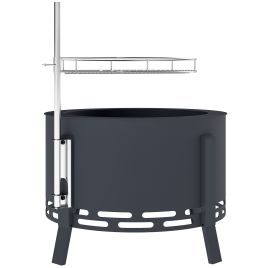 SUNVISTA Portable Fire Pit Round Firepit with Grill Grate Black