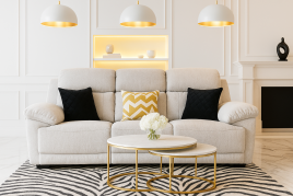 RAVELLE Fabric 3 Seater Electric Recliner Sofa - Beige