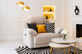 RAVELLE Fabric Single Electric Recliner Sofa - Beige