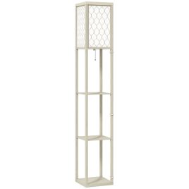 HERON 3 Shelf Standing Lamp Oak, White