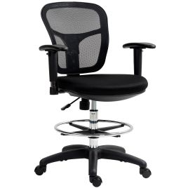 HERON Drafting Chair Ergonomic Mesh Office Chair Black