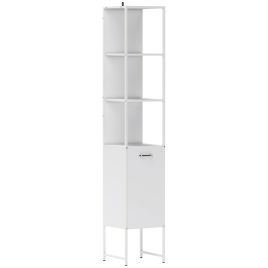 HERON Tall Bathroom Cabinet with Open Shelves White