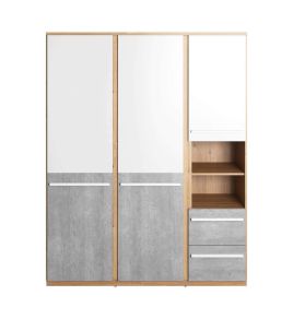 Texas PN-01 Wardrobe 150cm - White Matt and Oak Nash