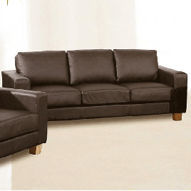 Buxton Chesterfield 3 Seater Sofa Suite in PU Leather - Brown