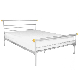 Royal Helston King Size Metal Bed in Silver