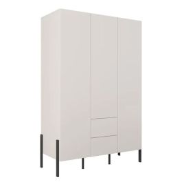 ALDEN 3 Door Wardrobe with 2 Drawers Beige - 139cm