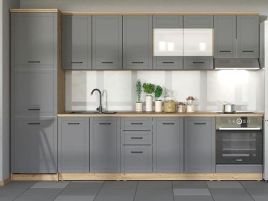Hudsonique 200cm Graphite Grey Kitchen Units - Grey