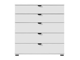 HIGHAM White Chest of Drawers - Medium-sized, 6 Drawers