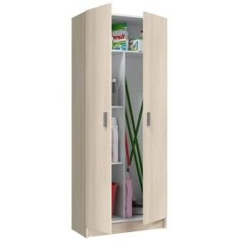 Hudsonique Tall Oak Effect 2 Door Utility Universal Storage Cupboard - Oak