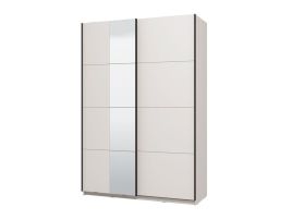 Sliding Wardrobe - NIAH 2 Door Mirrored Wardrobe White 145.5cm