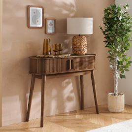 AUREN Fluted Console Table - Walnut