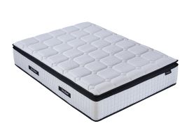 FENIXOR Double Pocket Sprung Mattress 2000 Springs - White and Blue