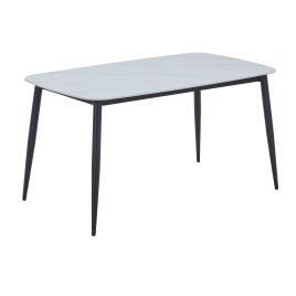 NEXO Rectangular Dining Table with Gloss White Stone Top