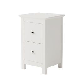 FAYRA 2 Drawer Bedside Cabinet - White 35cm