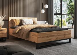 Double Bed - BOZENA Wooden Bed Oak Wotan
